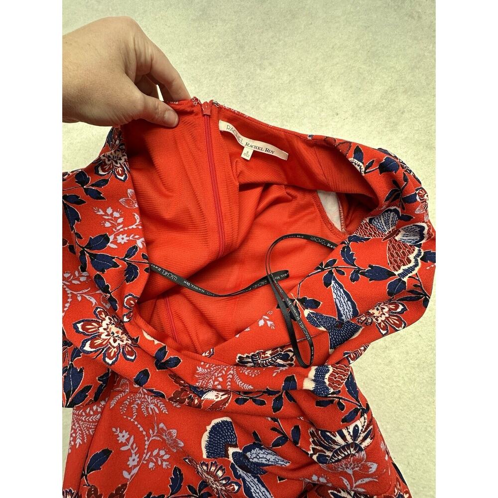 Rachel Rachel Roy Dress Womens Size 8 Red Blue Floral Tropical Print Dress - Picture 14 of 15